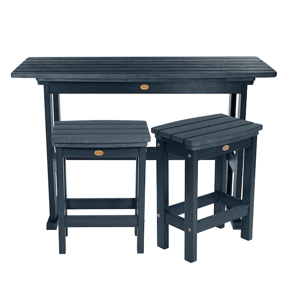Highwood Usa Lehigh 3pc Counter Height Outdoor Patio Furniture Balcony Set AD-KITBALC1-FBE - main